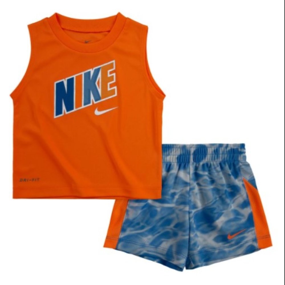NWT Nike 2 piece Baby Boy Dri-Fit Muscle Tank & Short Set MSRP $36